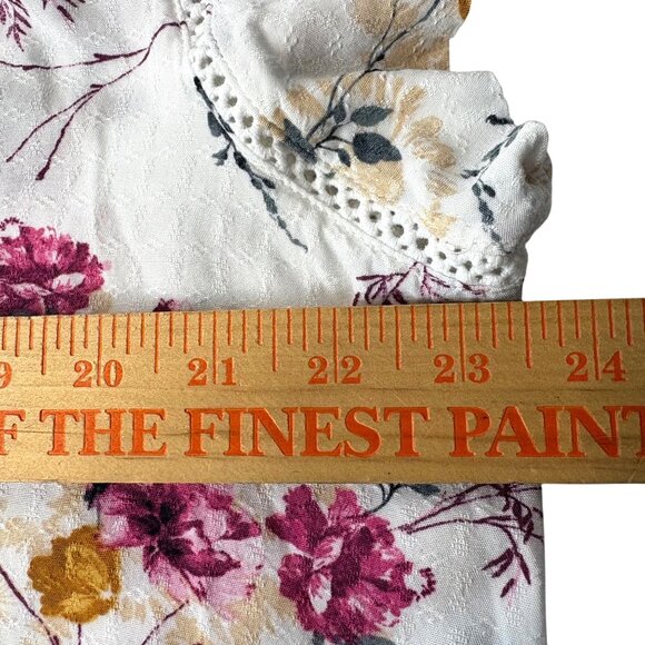 Buffalo David Bitton Womens Floral Dainty Boho Top XL White Cutout Cottagecore - Picture 8 of 8